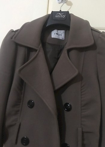 Kahverengi Çift Düğmeli Kaban - Görsel 3