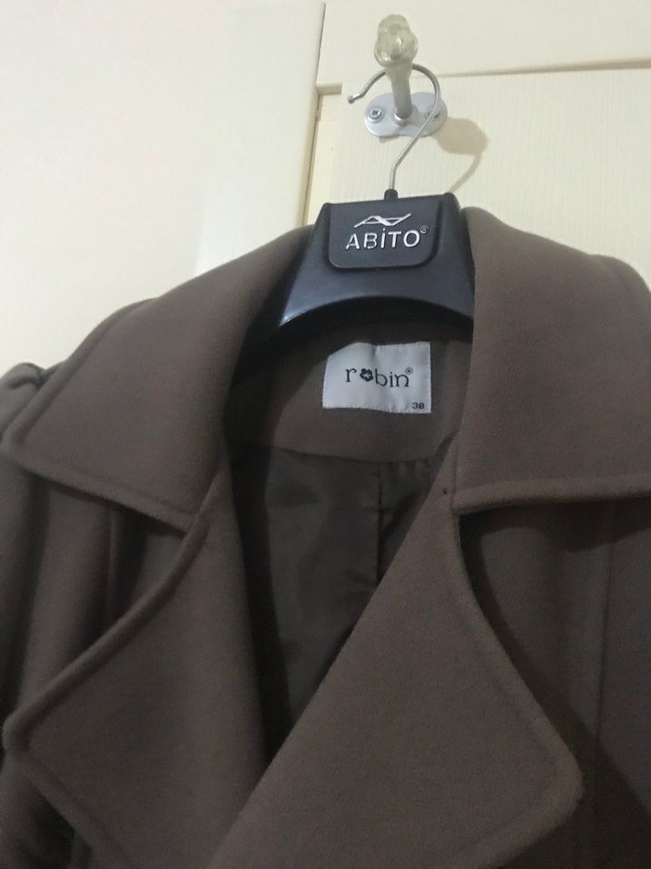 Kahverengi Çift Düğmeli Kaban - Görsel 5