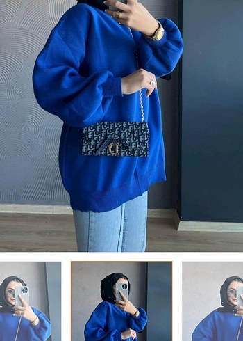 Trendyol & Milla Kadın Mavi Triko Salaş Kazak