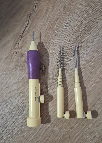 Renkli Punch İğne Seti Mor Saplı - Görsel 3