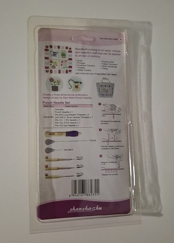 Renkli Punch İğne Seti Mor Saplı - Görsel 2