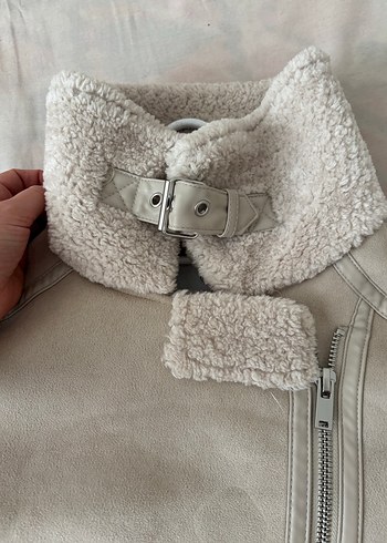 Bej Süet Kürklü Kadın Ceket - Görsel 2