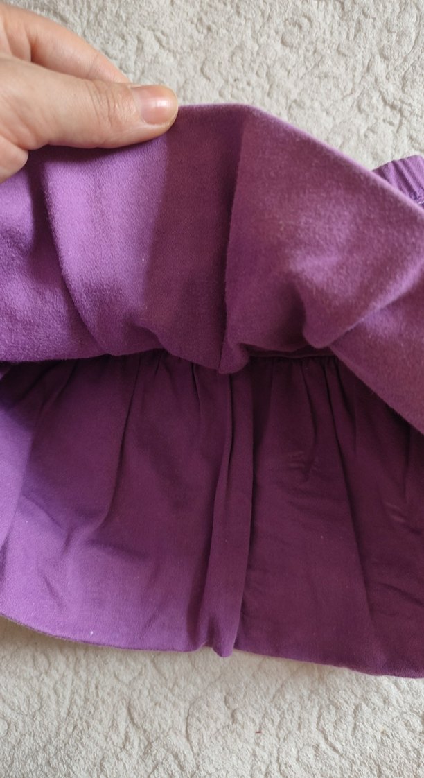 Mor Nakışlı Fırfırlı Kız Çocuk Etek - Görsel 5