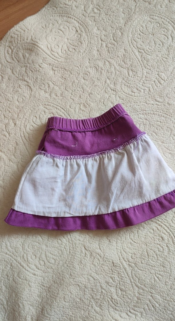 Mor Nakışlı Fırfırlı Kız Çocuk Etek - Görsel 4