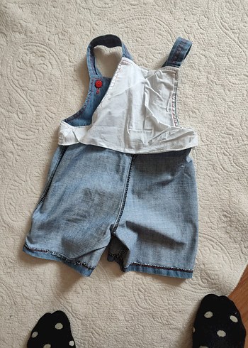 Nakışlı Mavi Kot Erkek Çocuk Salopet - Görsel 6