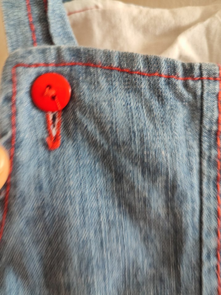 Nakışlı Mavi Kot Erkek Çocuk Salopet - Görsel 5