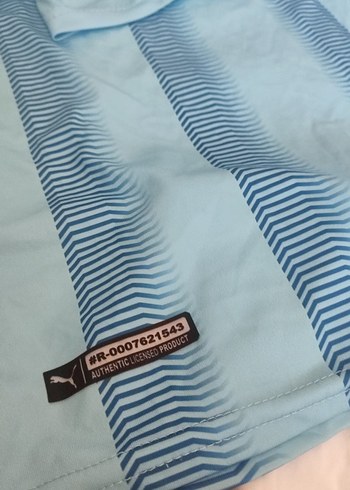 Erkek Mavi Kısa Kollu Street Wear Forma Manchester City - Görsel 7