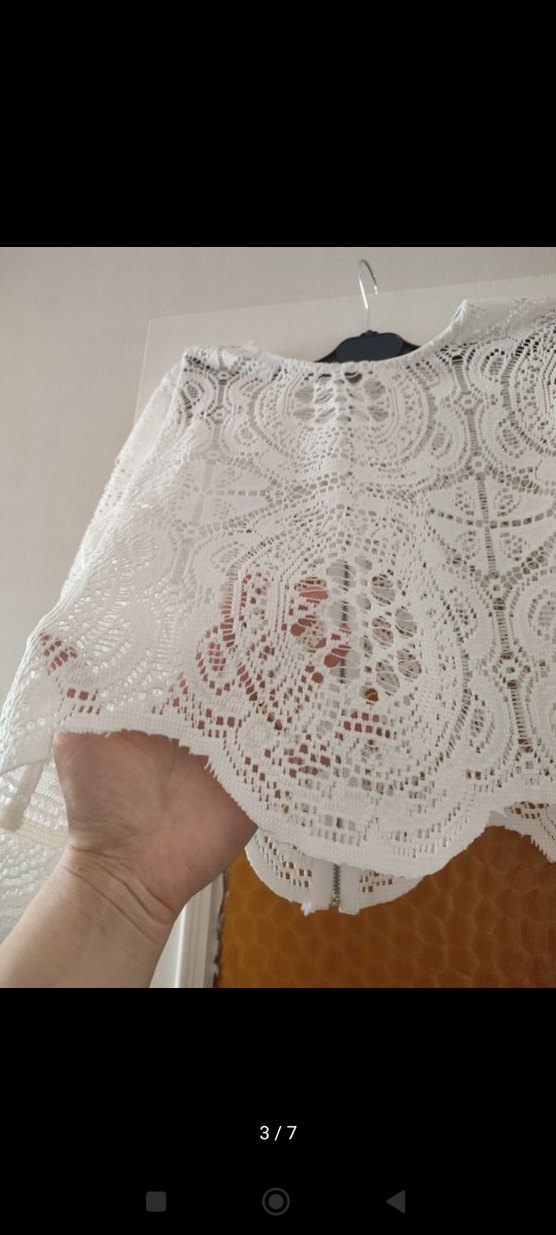 Dantel Detaylı Beyaz Bohem Kadın Bluz - Görsel 3