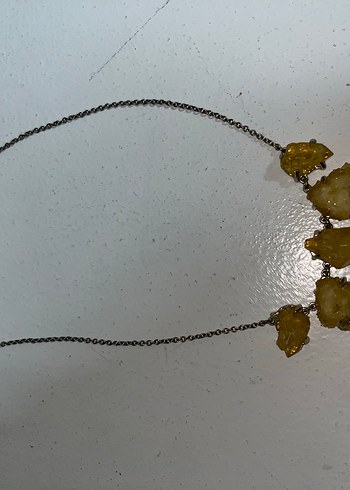 Uzun Zincir Detaylı Turkuaz Bohem Kolye ve doğal taş kolye - Görsel 2