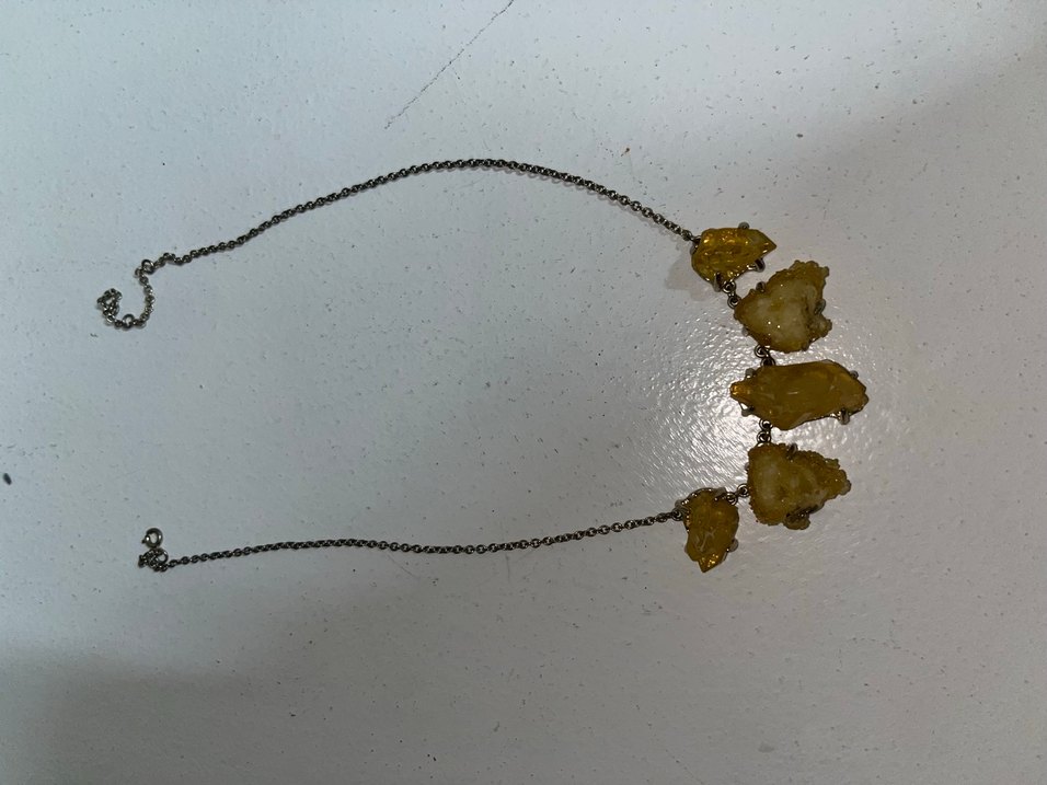 Uzun Zincir Detaylı Turkuaz Bohem Kolye ve doğal taş kolye - Görsel 2