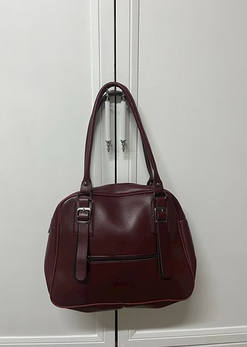 Bordo Deri Kadın Omuz Çantası - Görsel 2