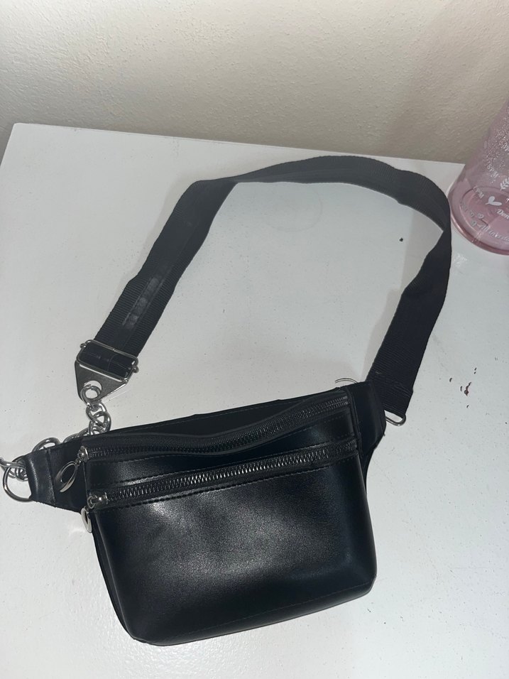 Siyah Deri Kadın Çapraz Çanta - Görsel 2