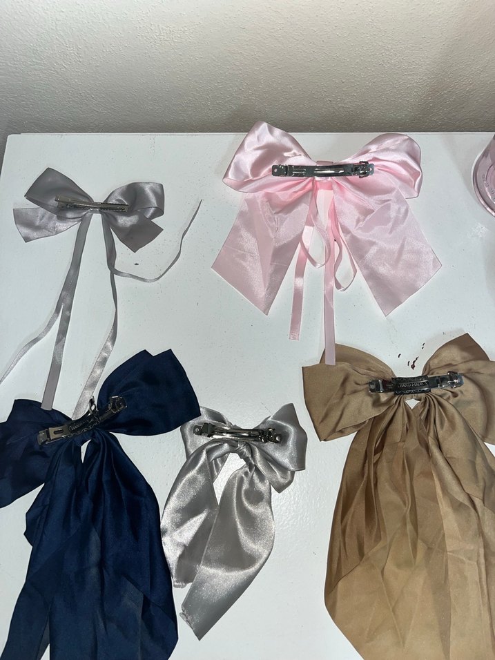 Kadın Çok Renkli İpek Fiyonk Saç Aksesuarları - Görsel 2