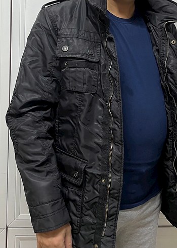 Fermuarlı Siyah Erkek Streetwear Mont - Görsel 3