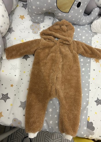 9 Ay Beden Kahverengi Bebek Peluş Tulum