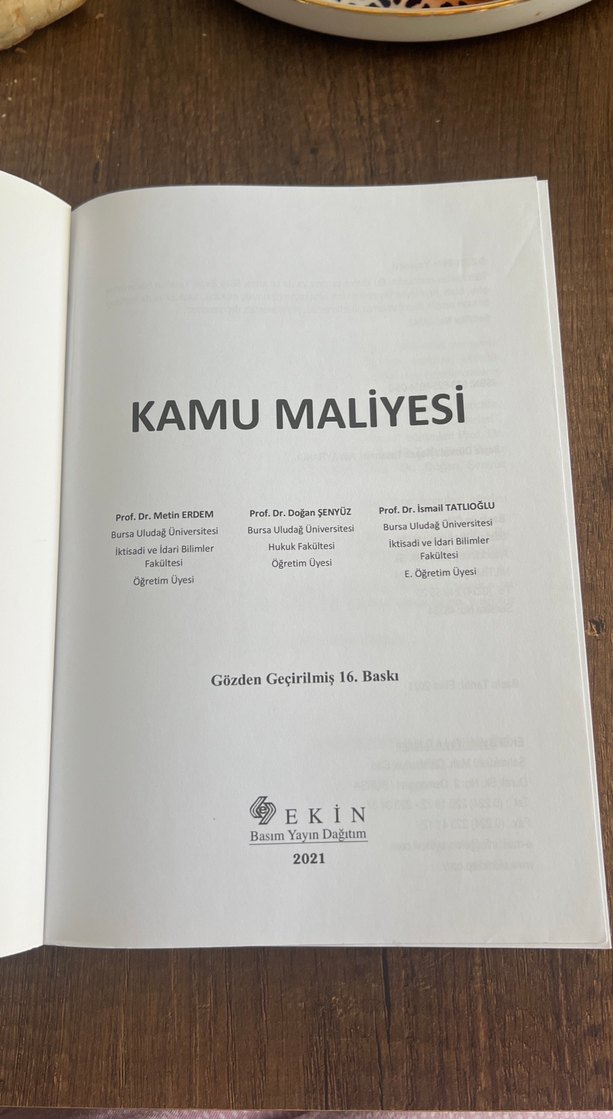 Kamu Maliyesi Güncellenmiş 16. Baskı 2021 - Görsel 2