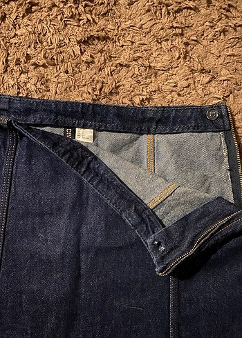 H&M Fermuarlı Lacivert Kadın Mini Kot Etek