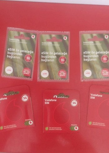 Vodafone Kırmızı eSIM ve SIM Kart turkcell e sim vardı