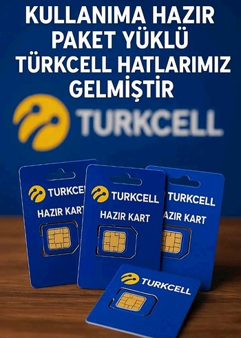 Turkcell Hazır Kart Paket Yüklü Mavi açık hat