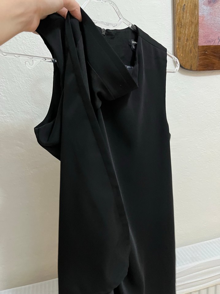 Mango Siyah Tül Detaylı Abiye Elbise - Görsel 4