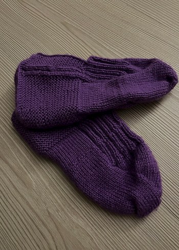 Mor örme patik çetik - Görsel 2