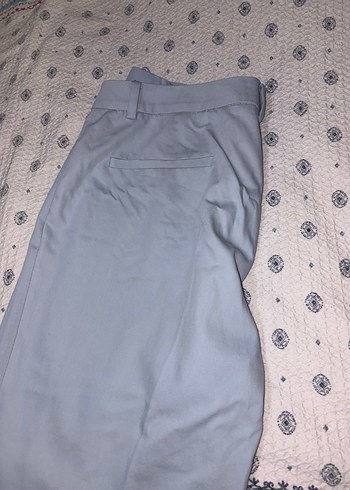 Kadın Mavi Pamuklu Kumaş Pantolon - Görsel 5