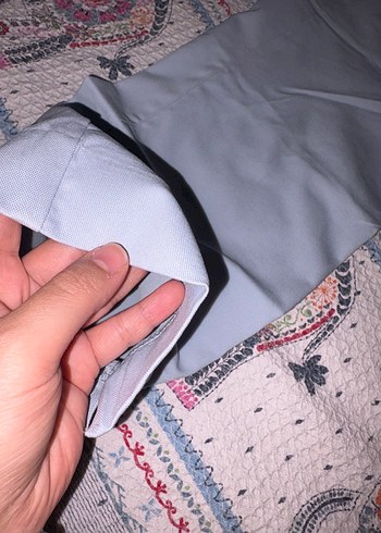 Kadın Mavi Pamuklu Kumaş Pantolon - Görsel 3