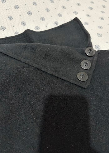 Siyah Bohem Kadın Panço, Yüksek Yaka, Püsküllü - Görsel 5