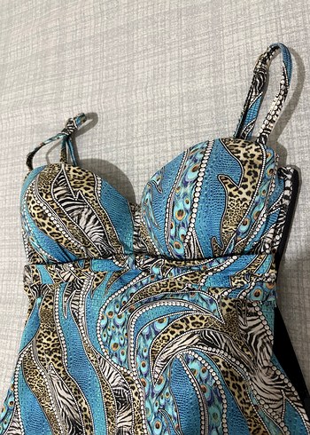 Turkuaz Yılan Desenli Kadın Mayo - Görsel 2