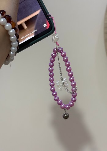 Mor Boncuklu Telefon  Charm - Görsel 5