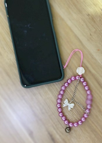 Mor Boncuklu Telefon  Charm - Görsel 4