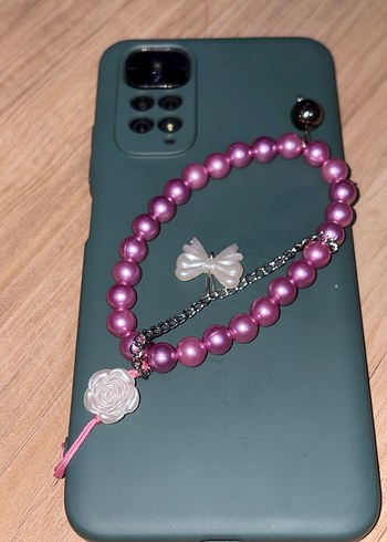 Mor Boncuklu Telefon  Charm - Görsel 2