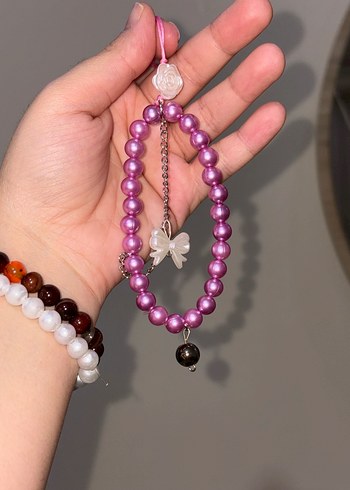 Mor Boncuklu Telefon  Charm - Görsel 7