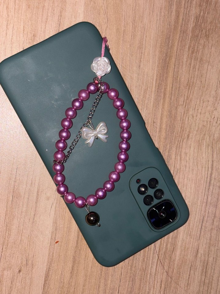 Mor Boncuklu Telefon  Charm - Görsel 3