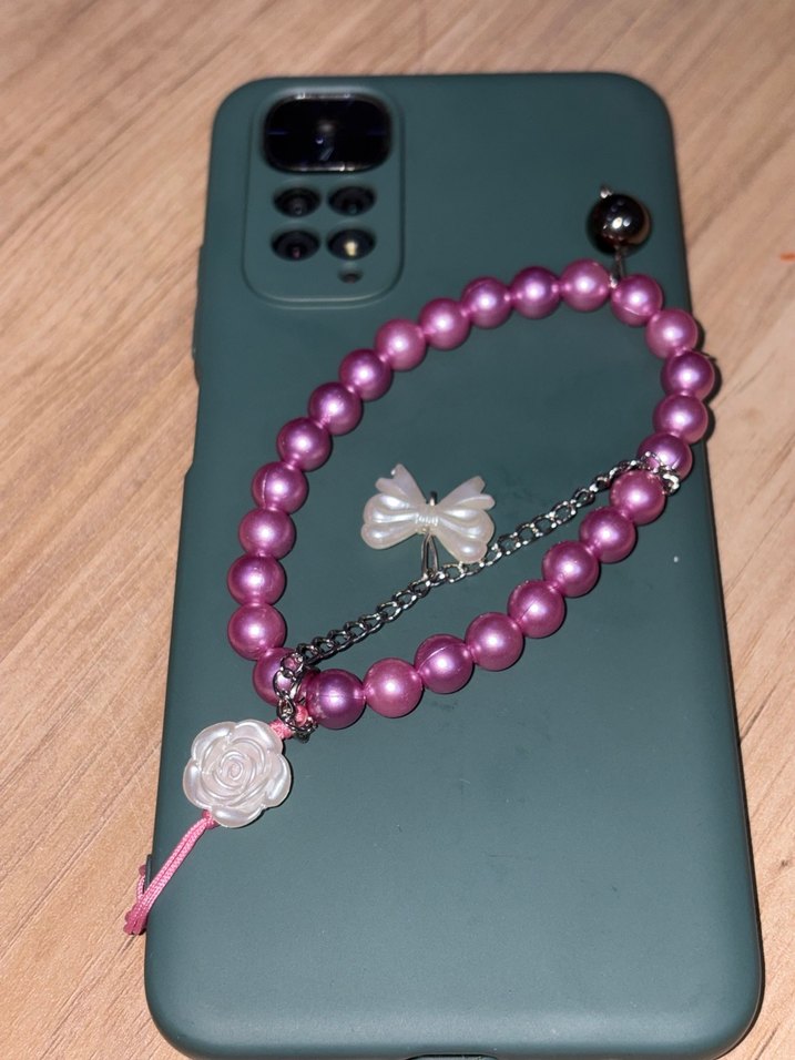 Mor Boncuklu Telefon  Charm - Görsel 2