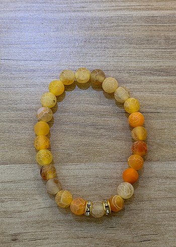 Doğal Taş Damarlı Yengeç Akik Taşı Bileklik - Görsel 2