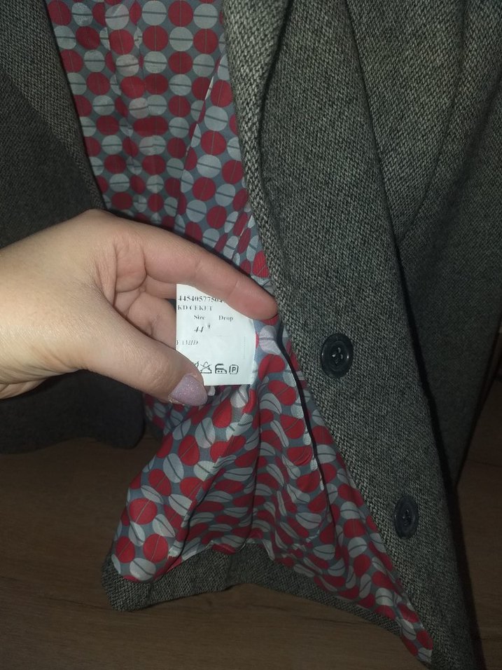 Gri Kadın Yün Blazer Ceket - Görsel 5