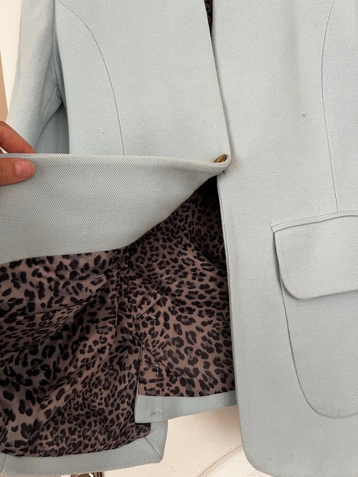 Düğmeli Gri Kadın Blazer Ceket - Görsel 4