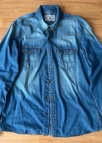 Oversize Mavi Denim/Kot Gömlek