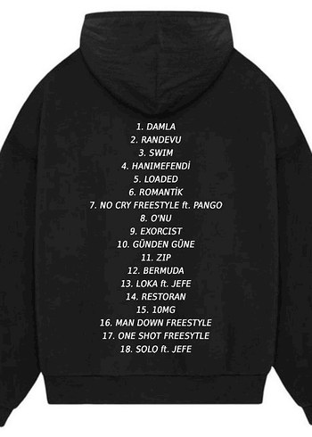 Taşlı Motive Romantik Albüm Hoodie - Görsel 3