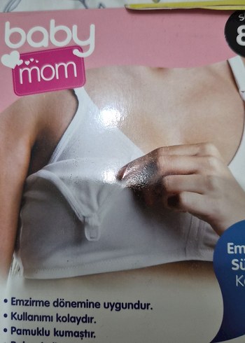 Beyaz Baskılı Emzirme Sütyeni Pamuklu - Görsel 3