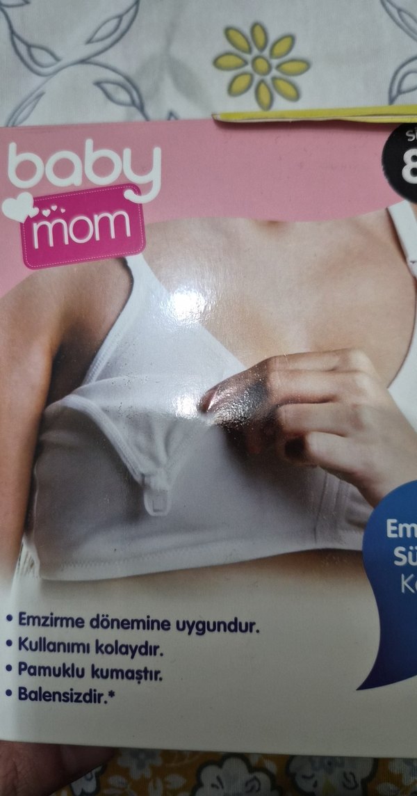Beyaz Baskılı Emzirme Sütyeni Pamuklu - Görsel 3
