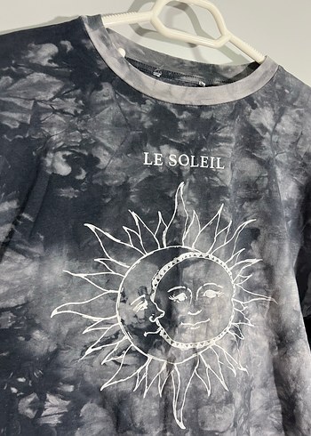 36 Beden Gri Tie-Dye Uzun Kollu Kadın bluz