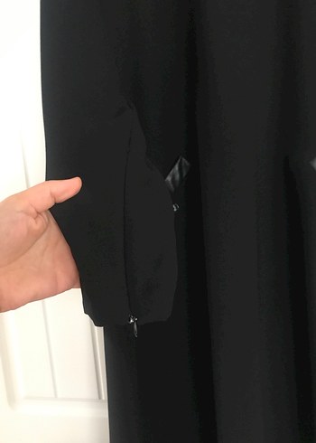 Diğer Siyah deri detaylı krep kumaş tunik çok temiz bir kere giyidim