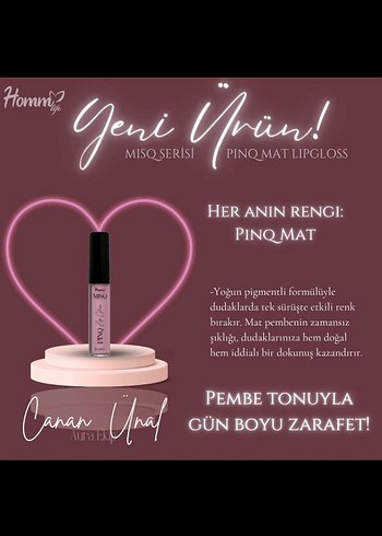 HOMM LIFE MISQ PINQ MAT LIPGLOSS 5 ML - Görsel 3