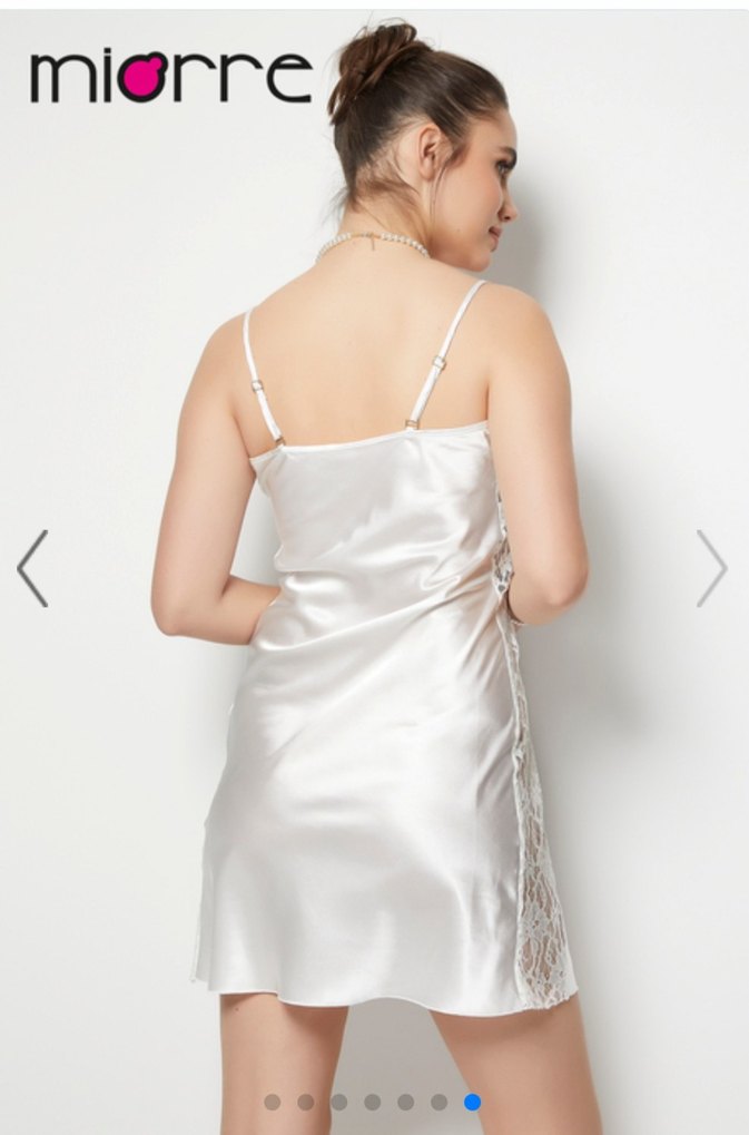 Miorre İnce Askılı Dantel Detaylı Saten Gecelik Sabahlık - Görsel 5