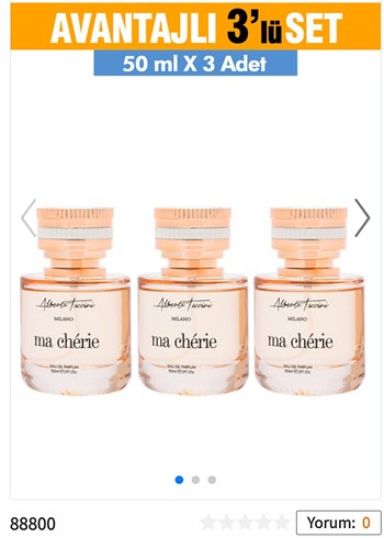 Alberto Taccini Ma Chérie Kadın Parfümü 50 ml3 li avantaj paketi - Görsel 6