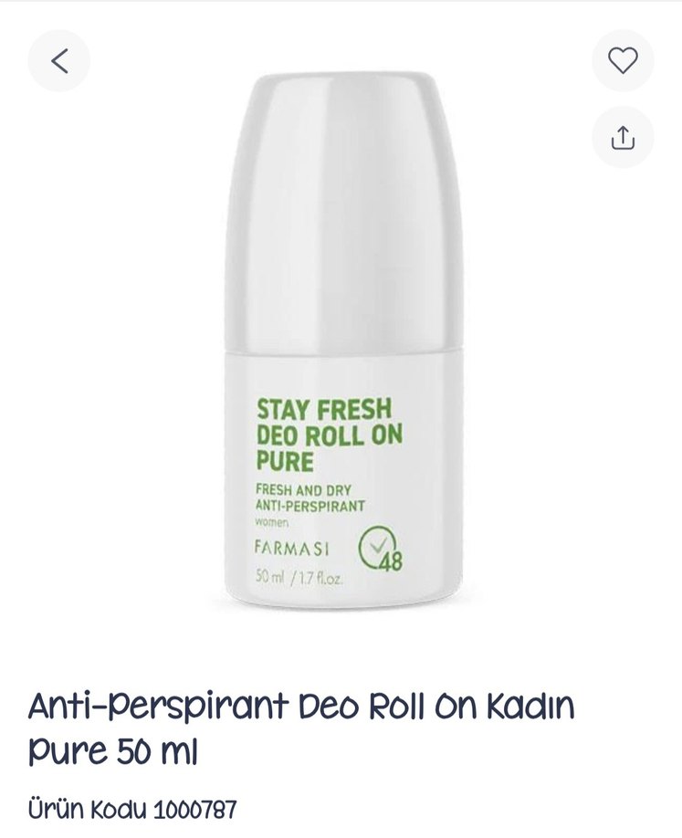 Farmasi Stay Fresh Deo Roll On Pure 50 ml - Görsel 4