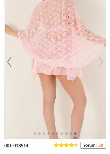 Miorre Balenli Desteksiz Şifon Babydoll Sabahlık Takım - Görsel 7