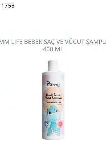 HOMM LIFE BEBEK SAÇ VE VÜCUT ŞAMPUANI 400 ML - Görsel 2